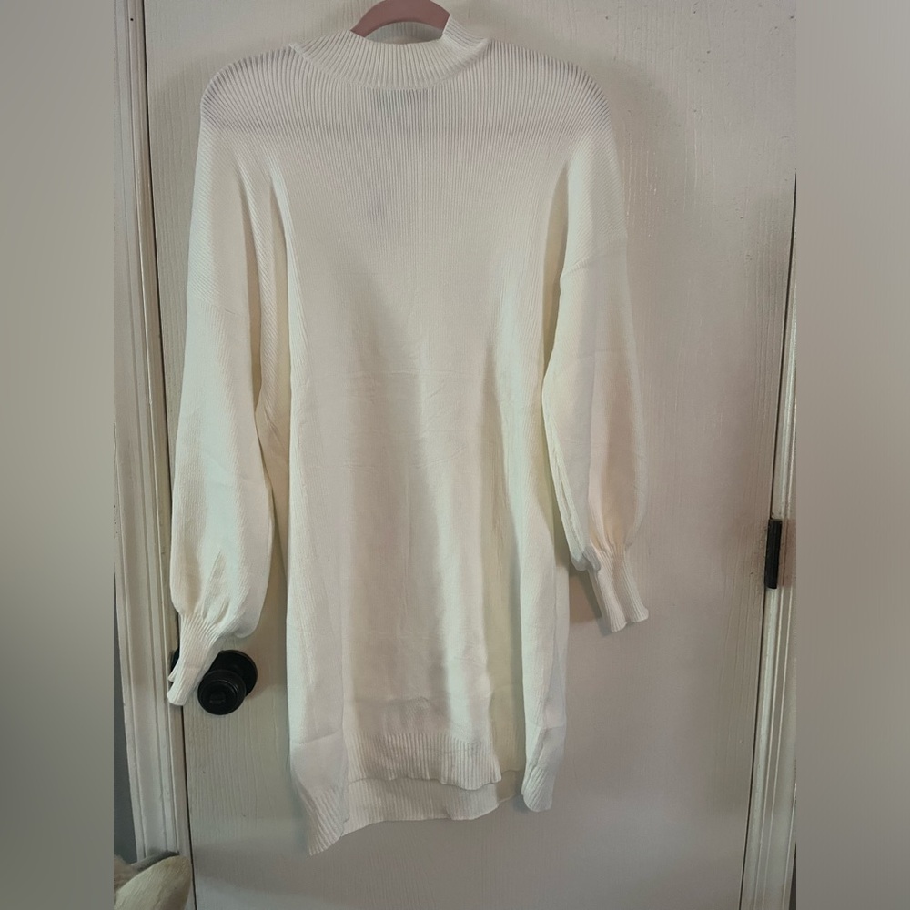 Elegant White Sweater dress